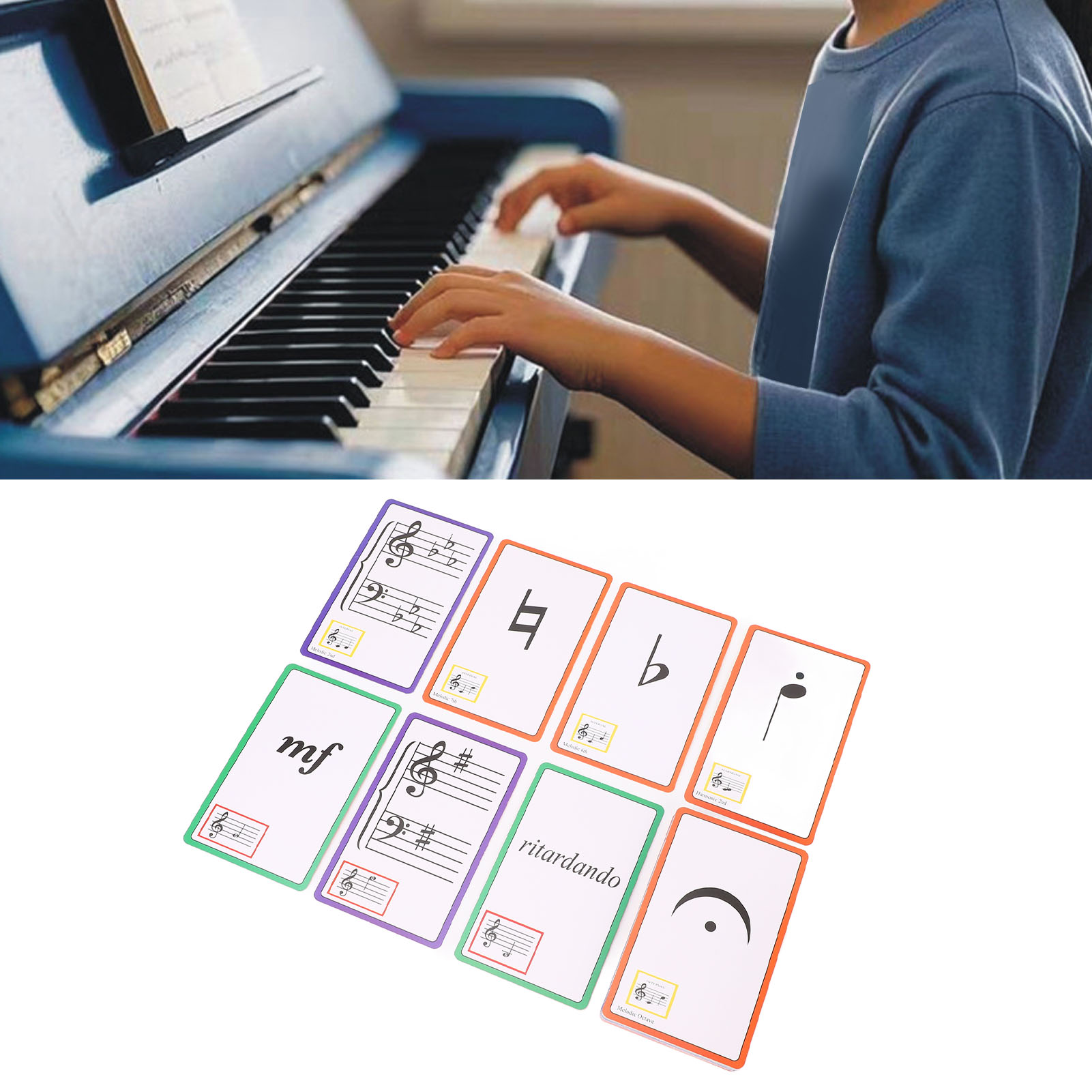 Blank Sheet Music Notebook - Cartões flash de música, codificados em
