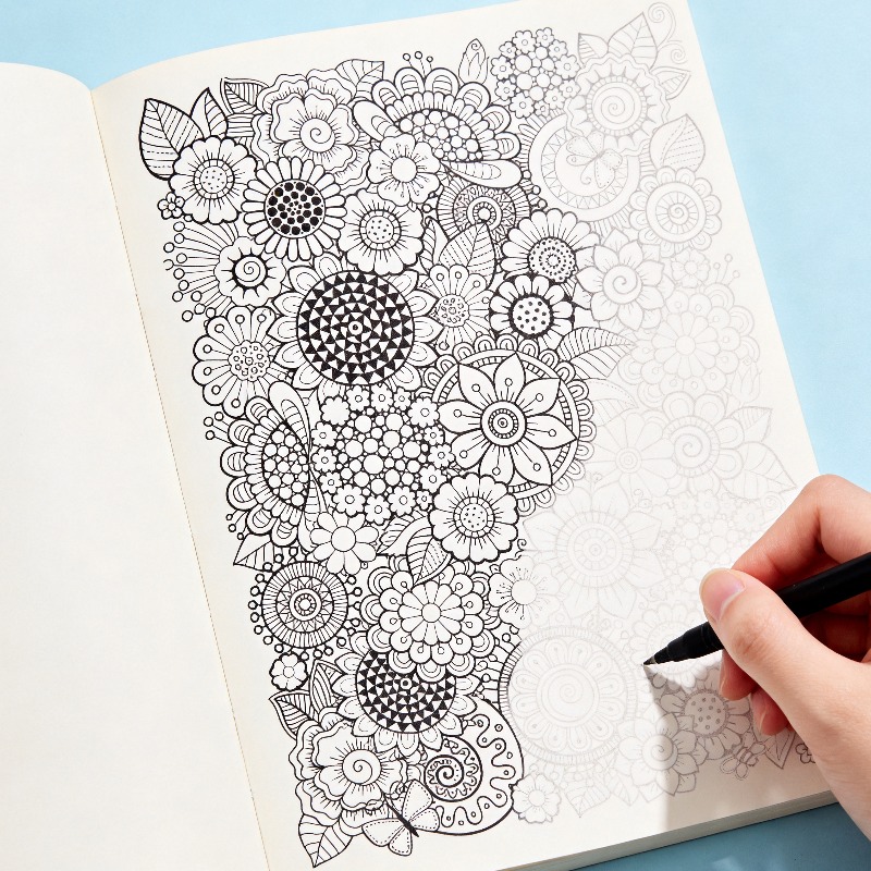 Adult Coloring Book Stress Relief - Livro de Graffiti Desenhado à Mão