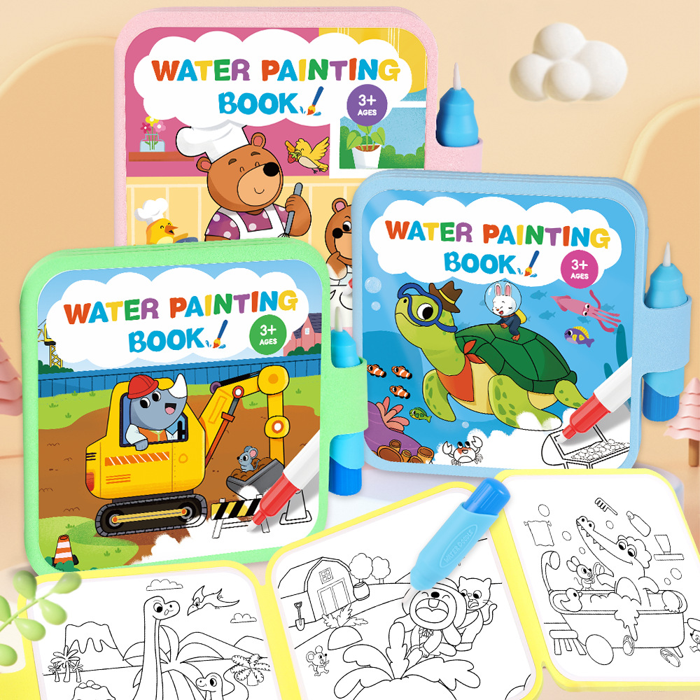 Reusable Water Magic Coloring Book - Livro Mágico de Pintura com Água