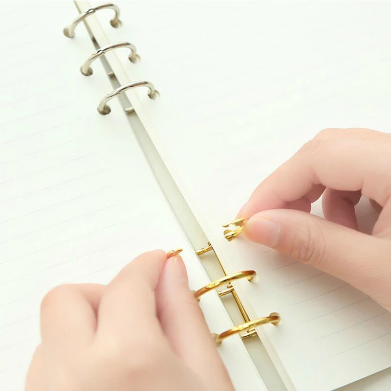 2 pçs/set metal livro anéis ar - Stationery Books avaliação e preço