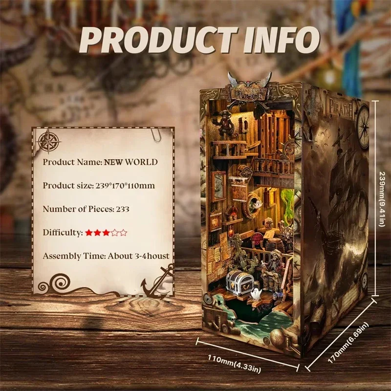 NOVO Kit DIY de Miniatura de M - Diy Wooden Book Nook Kit Shelf Insert avaliação e preço
